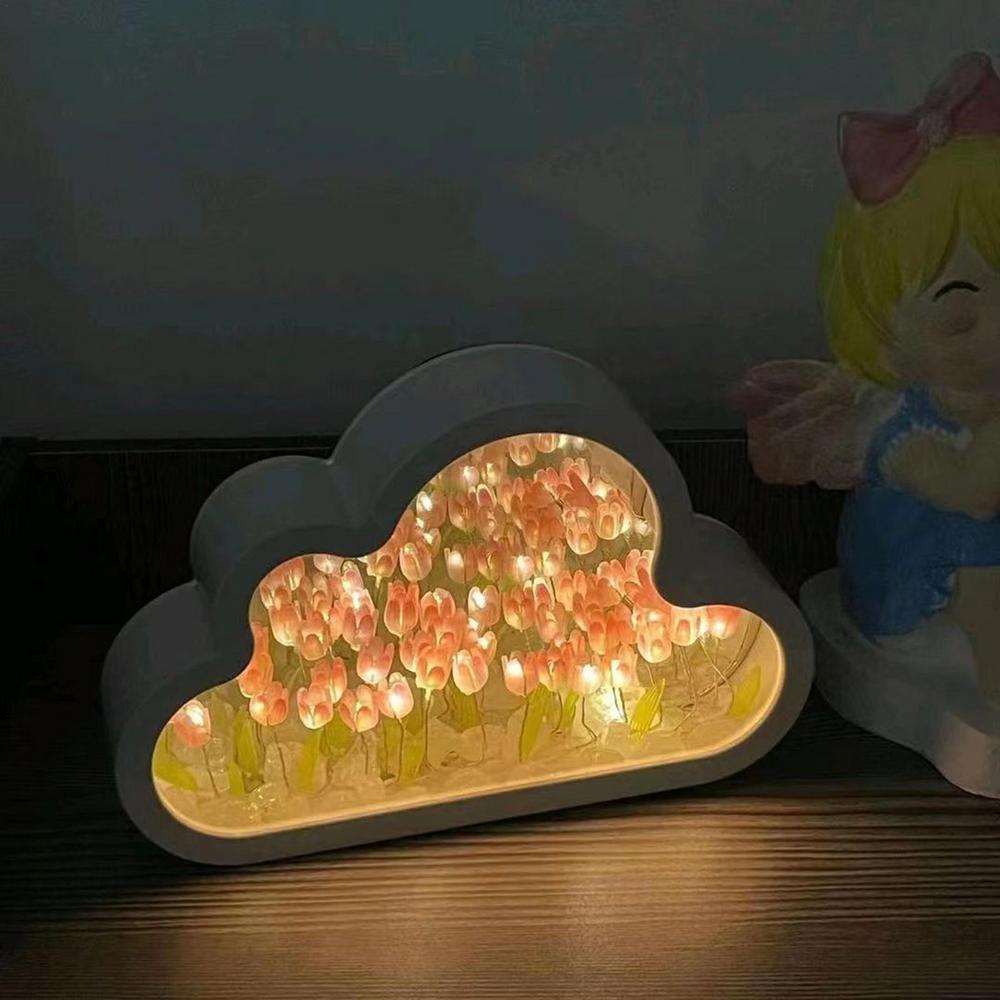 DIY Cloud Tulip Mirror Lamp