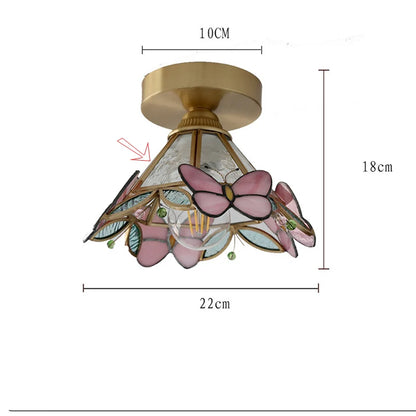 Stained Glass Butterfly Pendant Lamp