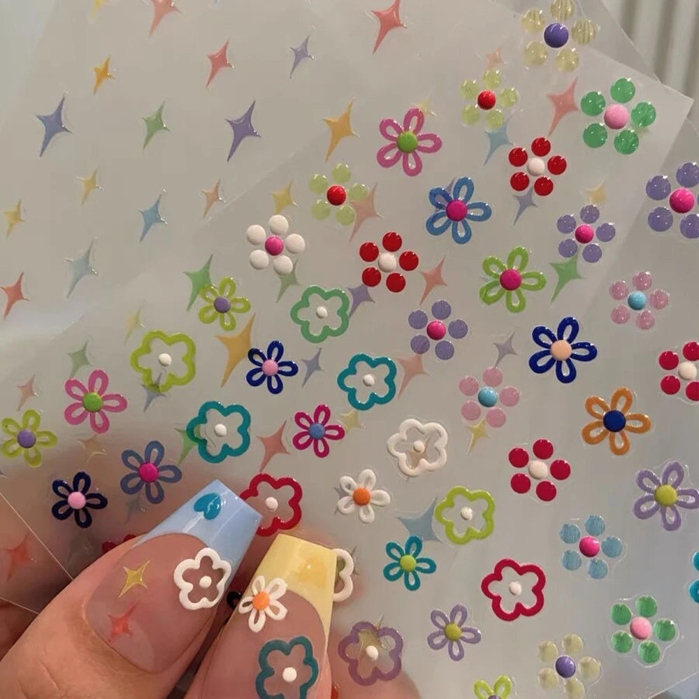 5D Flower Jelly Nail Sticker