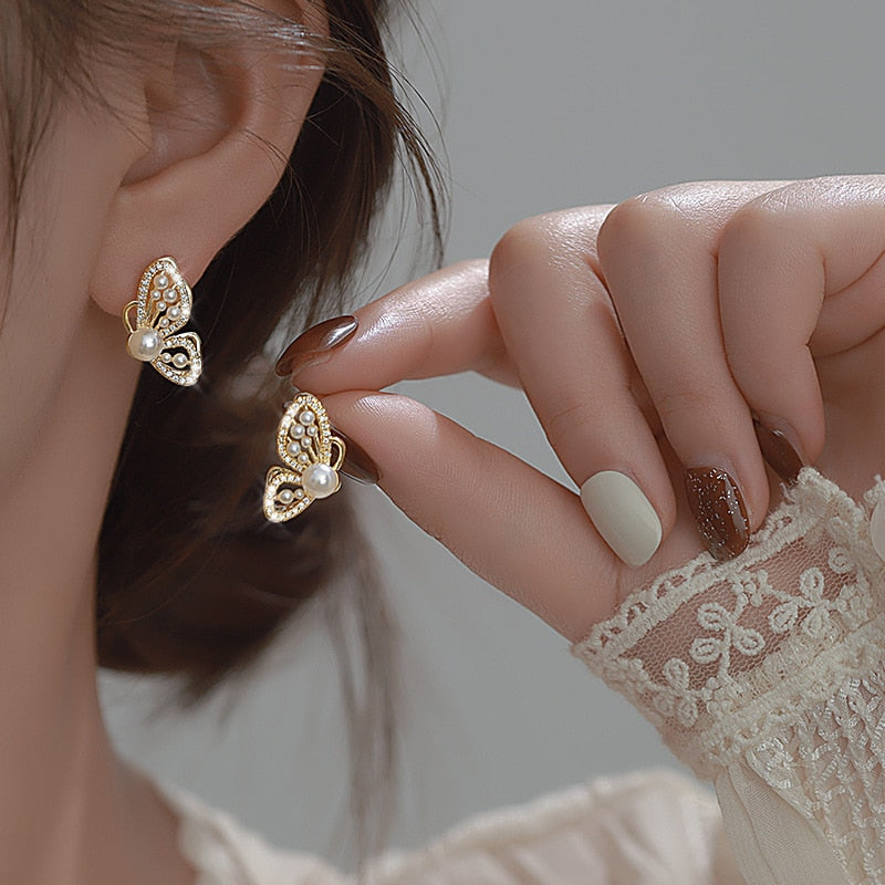 Love Tassel Golden Earrings