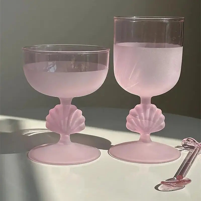 Pink Shell Wine Glass