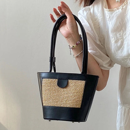 Straw Basket Shoulder Bag