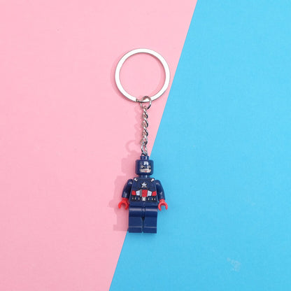 Super Hero Building Blocks Keychain