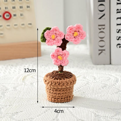 Mini Handmade Crochet Flowers Pots