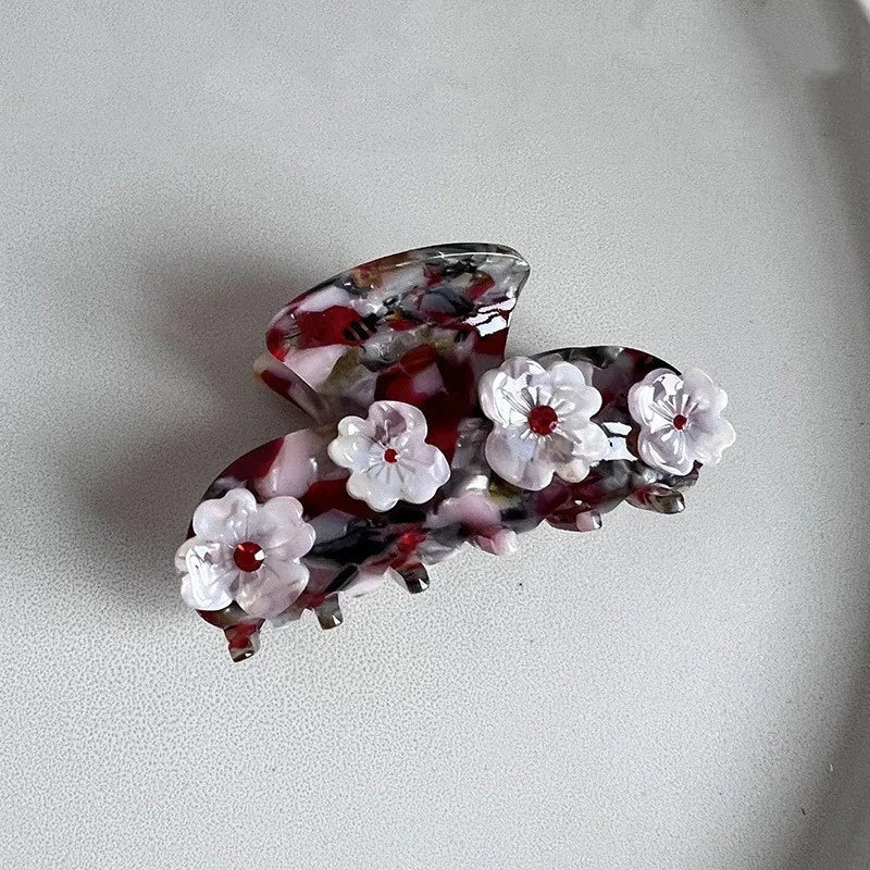 Rhinestone Flower Hair Claws Clips