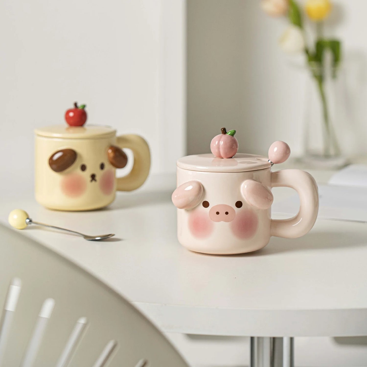 Puppy and Pig Mugs