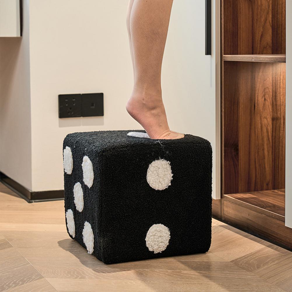 Dice Lamb Wool Stool