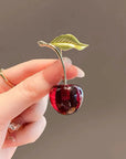 Red Cherry Brooch Pin