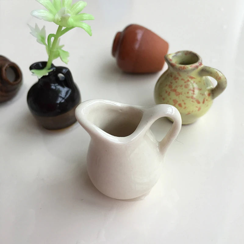 8Pcs Ceramic Vase Fridge Magnet