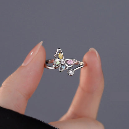 Crystal Butterfly Rings