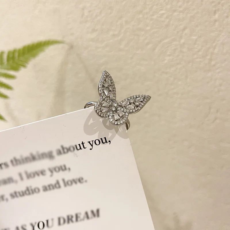 Rhinestone Butterfly Ring