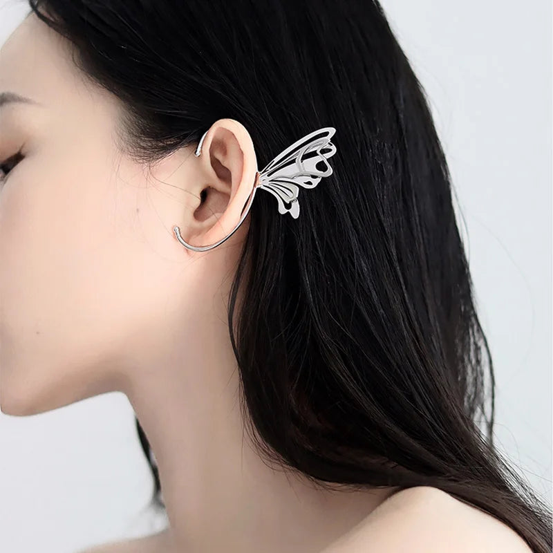 Silver Butterfly Ear Clip