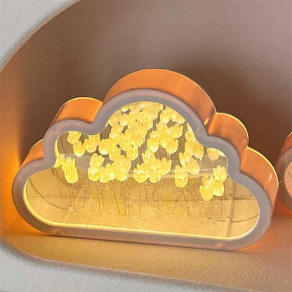 DIY Cloud Tulip Mirror Lamp