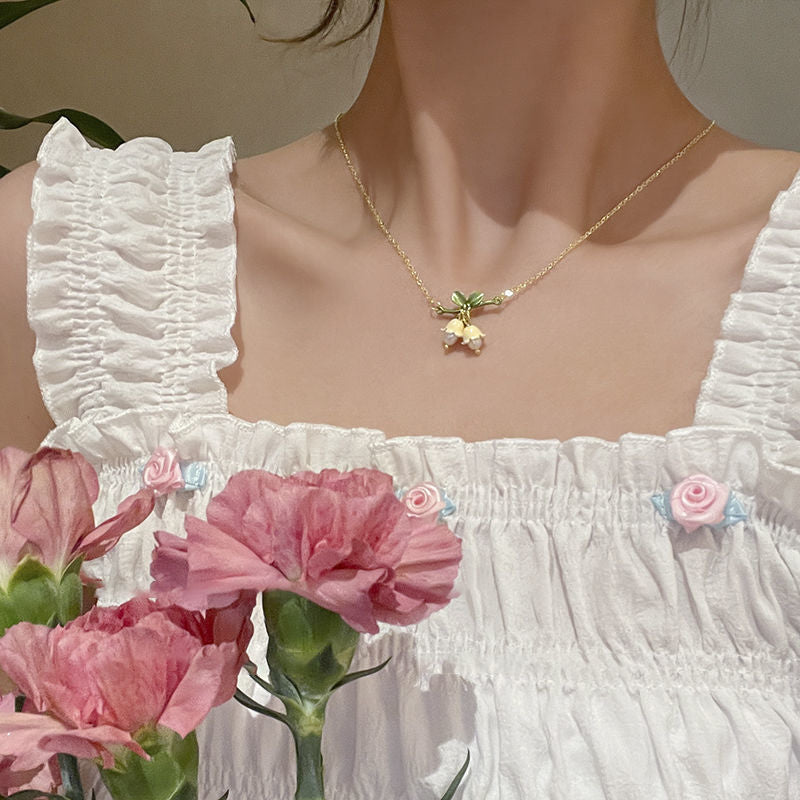 Lily of The Valley Pearl Necklace Set