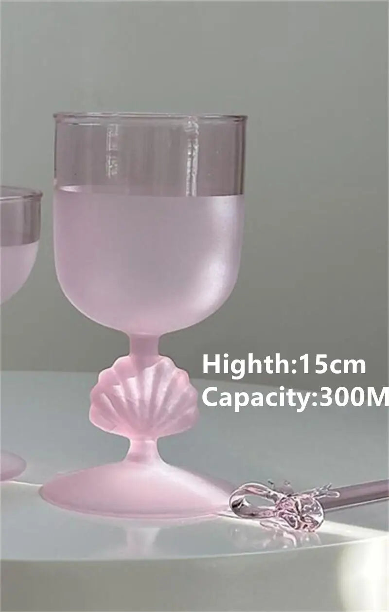 Pink Shell Wine Glass