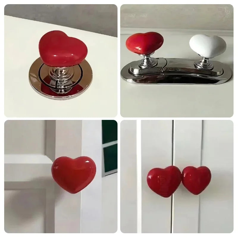 Bathroom Heart Shaped Toilet Press Button
