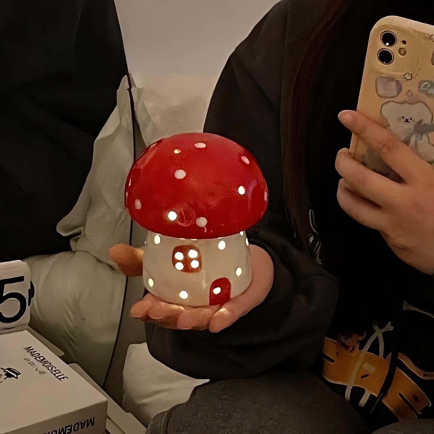 Mini Ceramic Mushroom Night Lamp