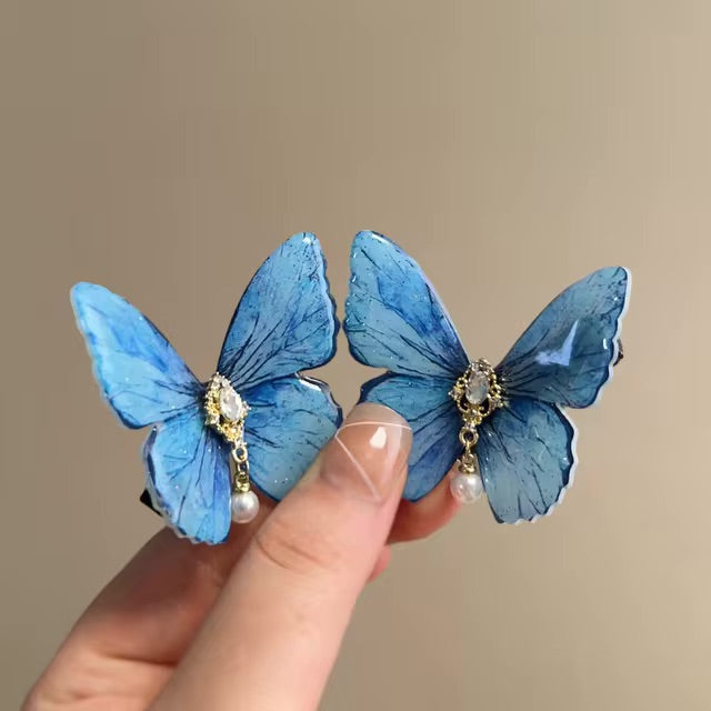 Morpho Butterfly Hairpins