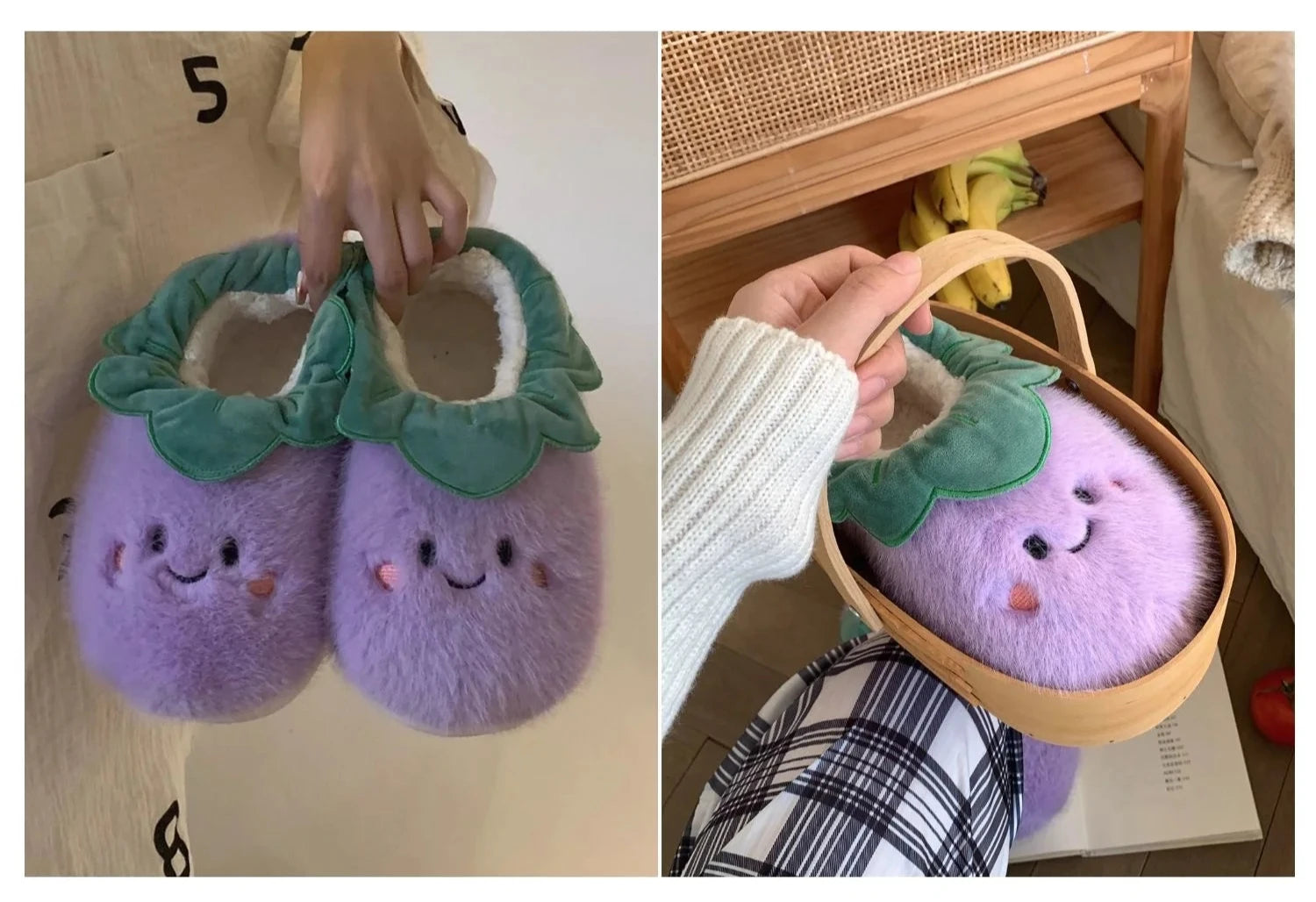 Tomato &amp; Eggplant Slippers