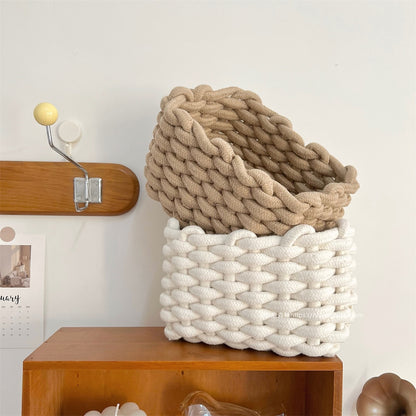 Handmade Cotton Rope Woven Basket