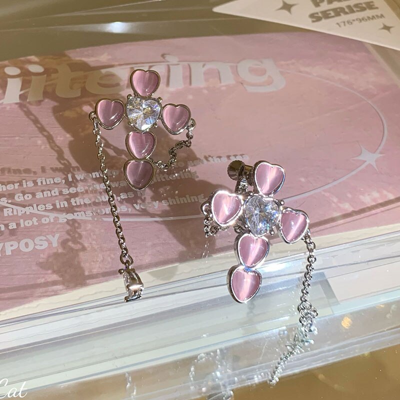 Y2K Pink Rhinestone Earrings