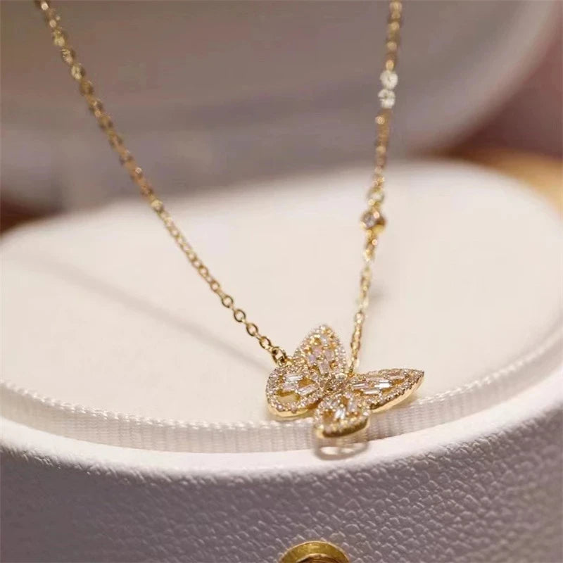 Diamond Butterfly Necklace