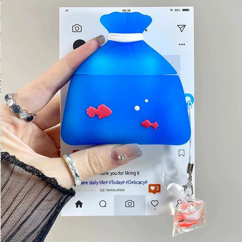 Blue Goldfish Pouch AirPods Case