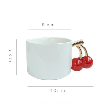 Hand-Painted Cherry Ceramic Mug