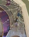 Stained Glass Spider Web Window Corner