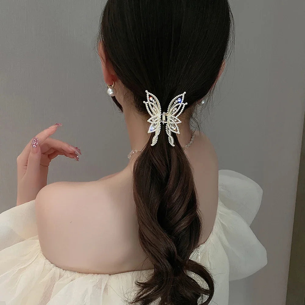 Beaded Butterfly Hair Claw