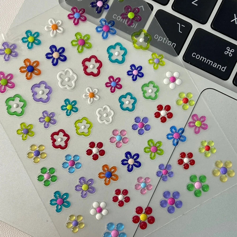 5D Flower Jelly Nail Sticker