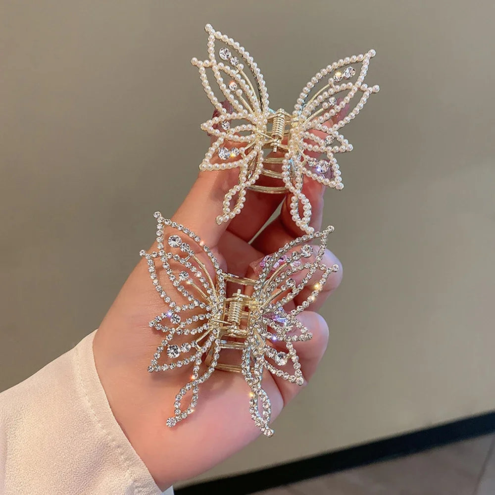 Beaded Butterfly Hair Claw