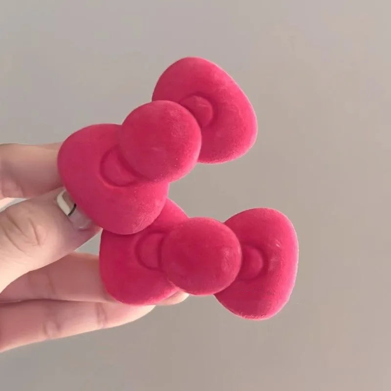 Pink Plush Hairpins