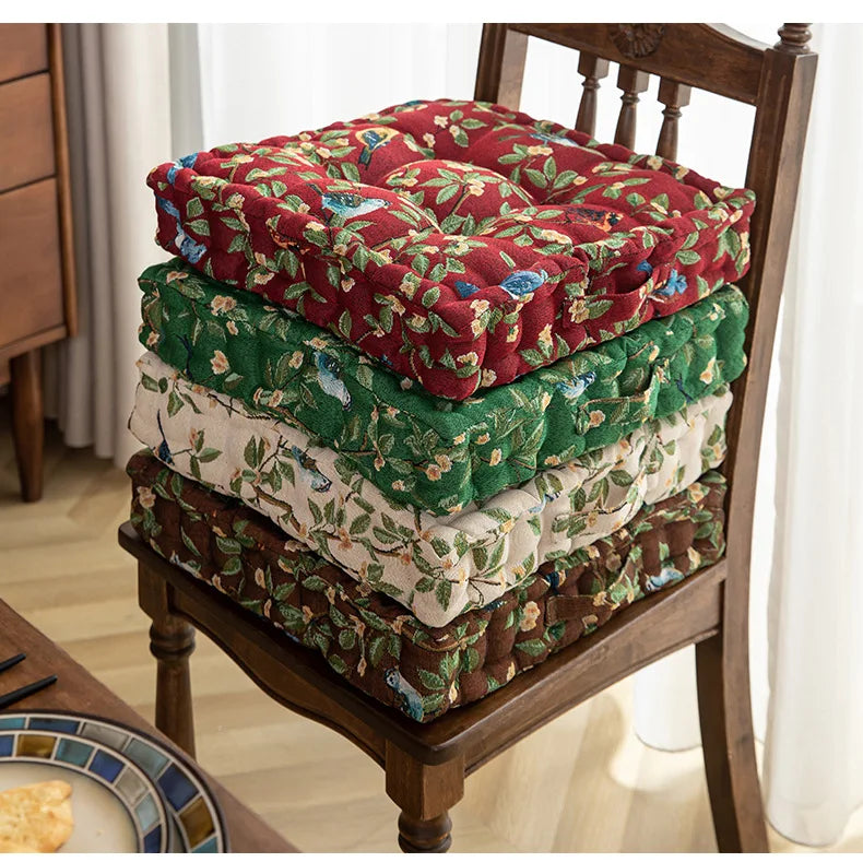 Flower Themed Pleated Seat Cushion