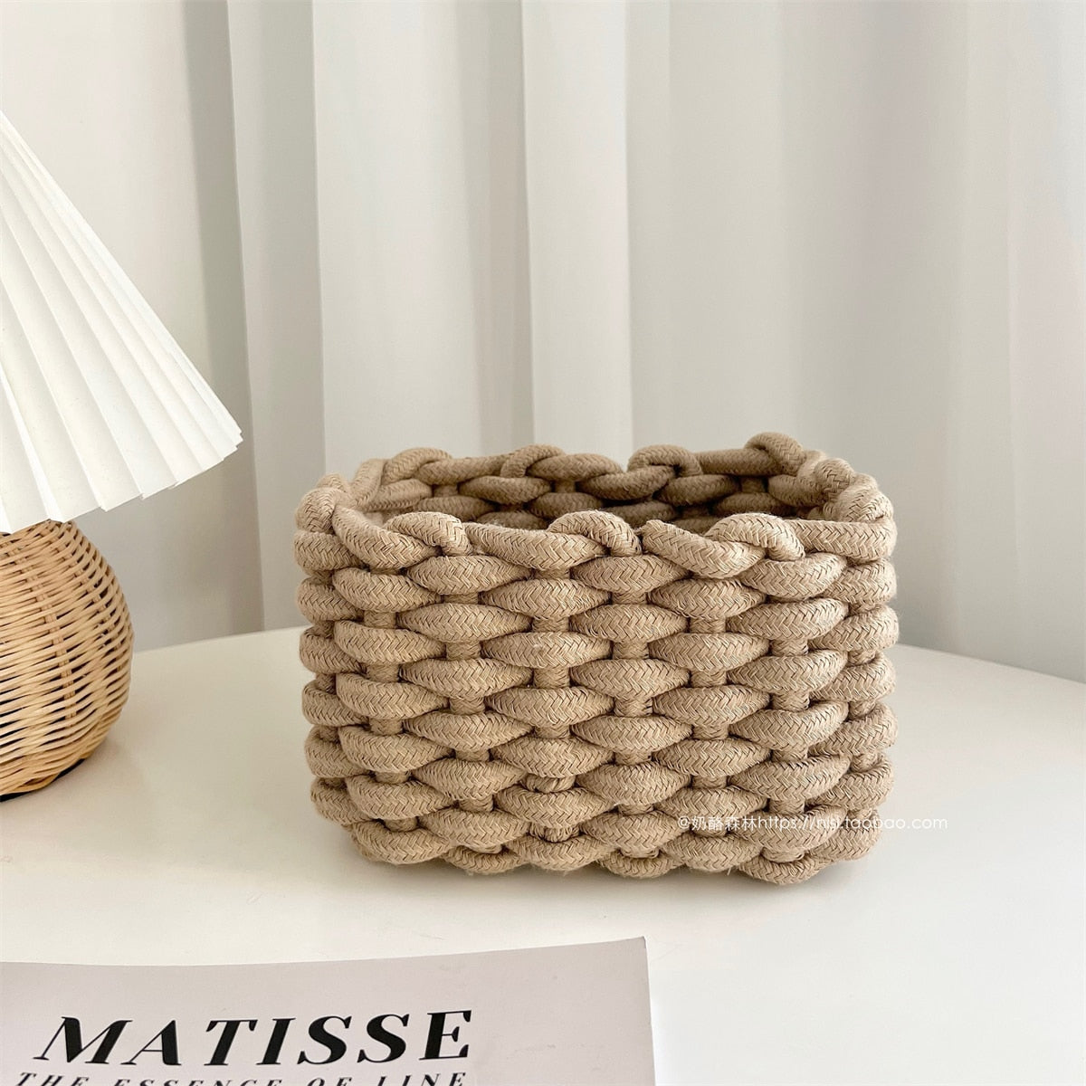 Handmade Cotton Rope Woven Basket