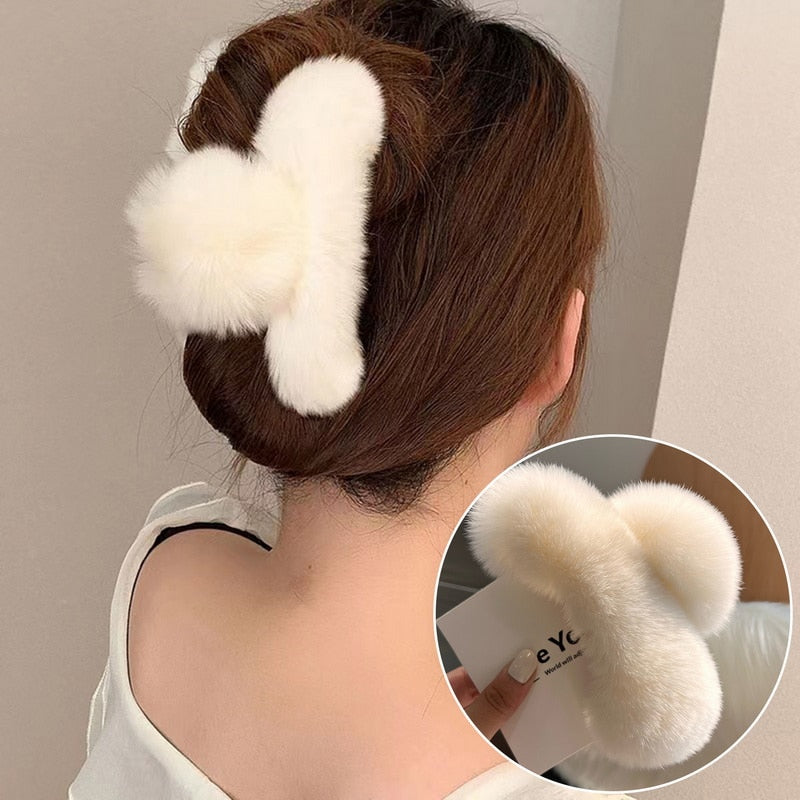 Faux Fur Hair Clip