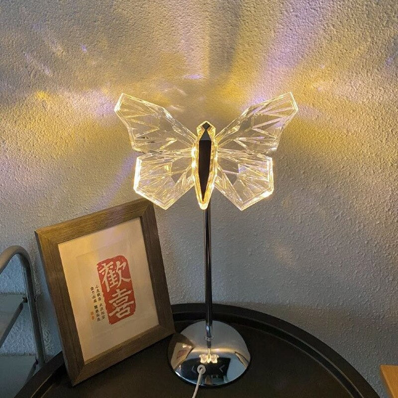 LED Butterfly Crystal Lamp