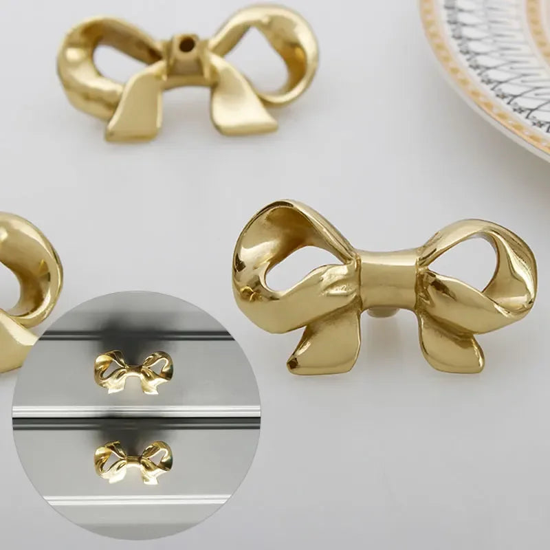 Gold Bow Tie Drawer Knobs