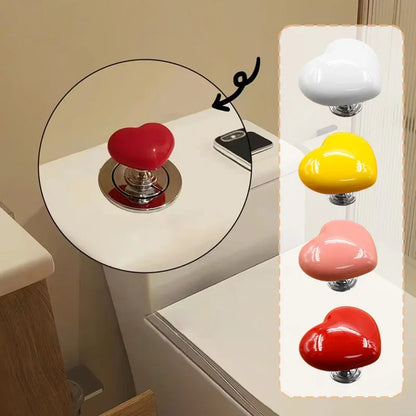 Bathroom Heart Shaped Toilet Press Button