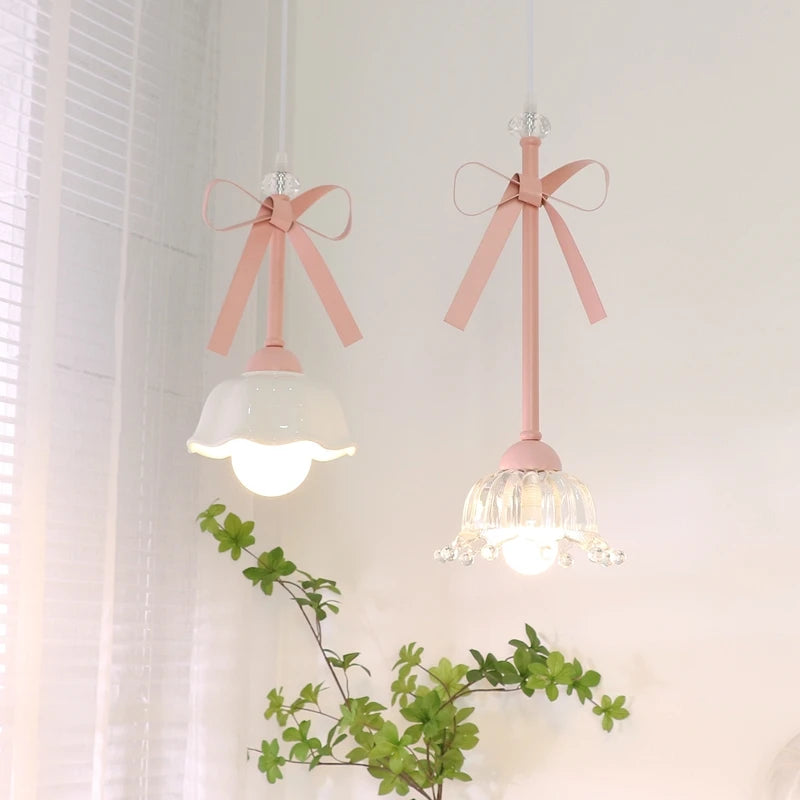 Pink Bowknot Pendant Lamp