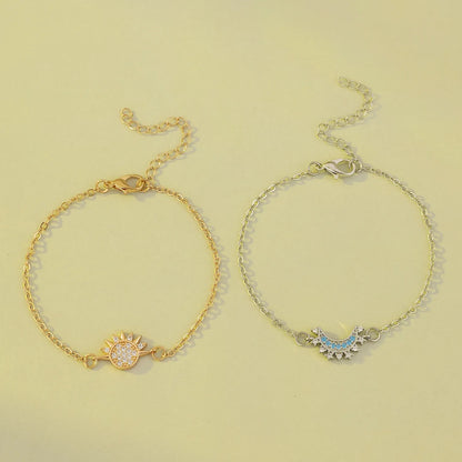 Rhinestone Sun &amp; Moon Bracelets