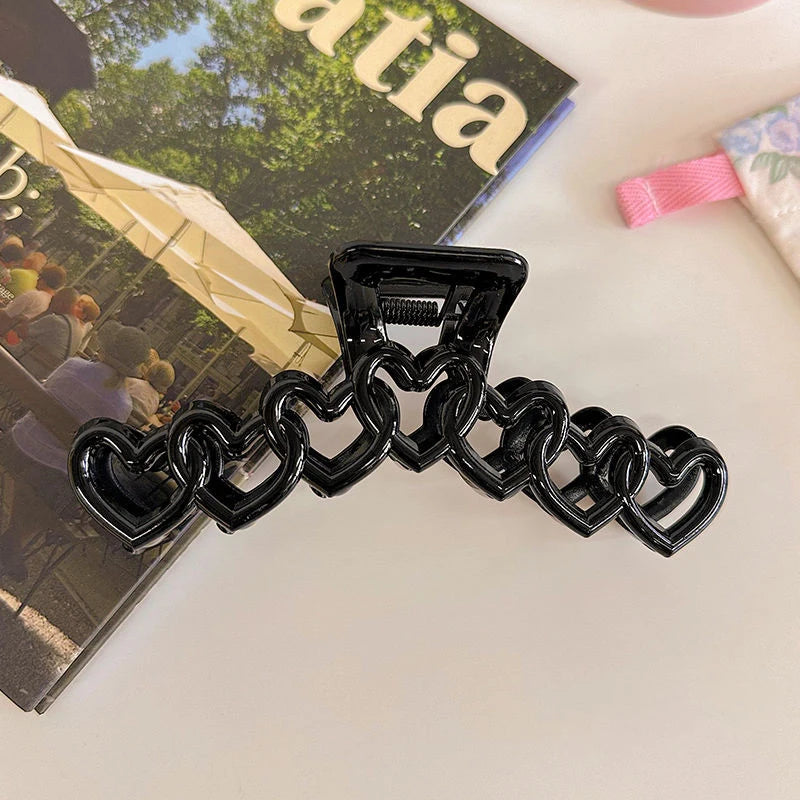 Heart Chains Hair Claw Clips