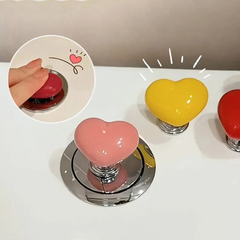 Bathroom Heart Shaped Toilet Press Button