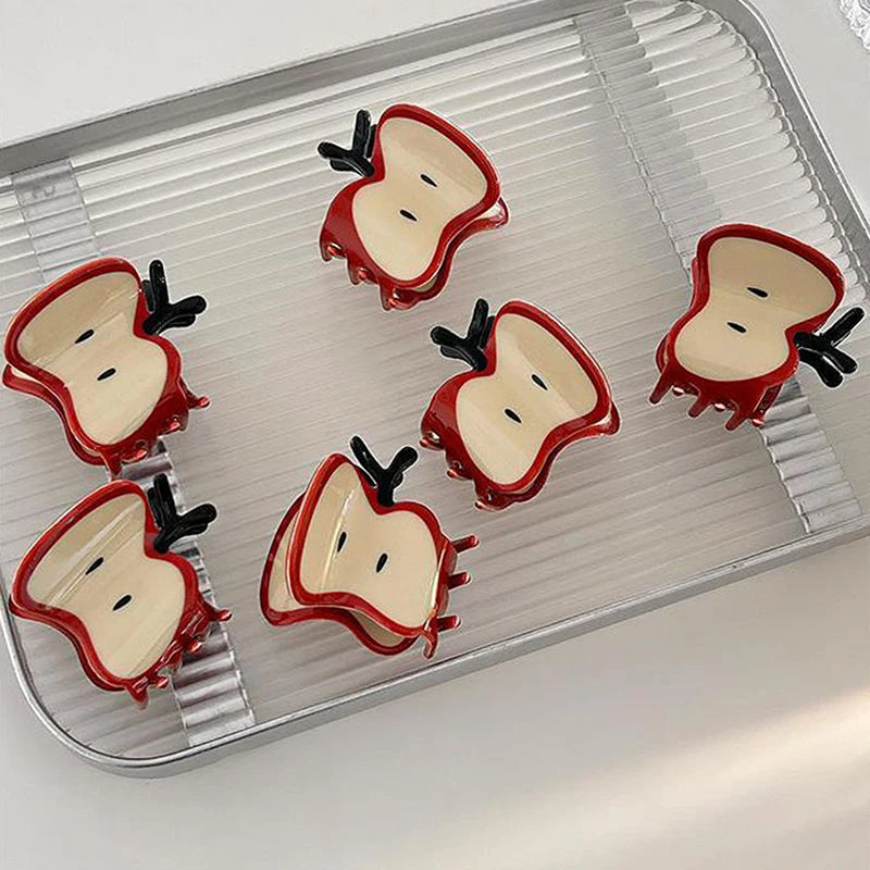 Apple Hair Claw Clip