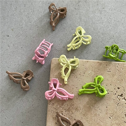 2Pc Mini Bow Hair Claw Clips