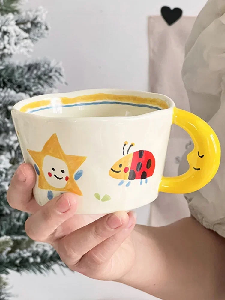 Ladybug Moon Handle Mug