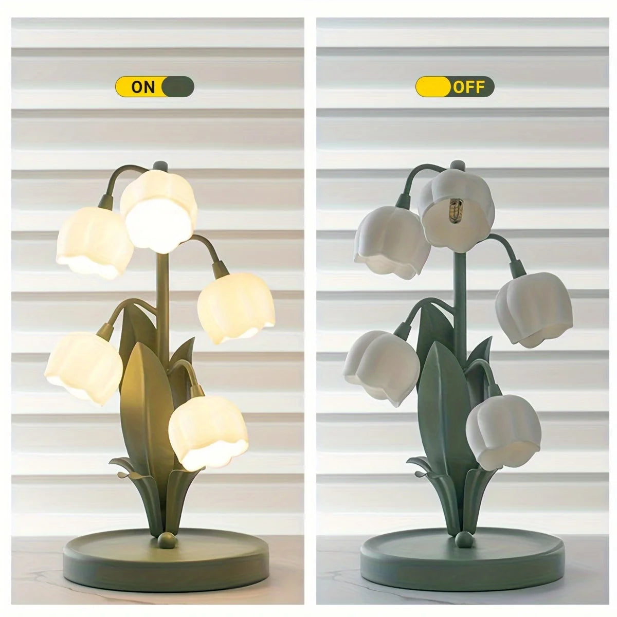 Lily of The Valley Green Table Lamp