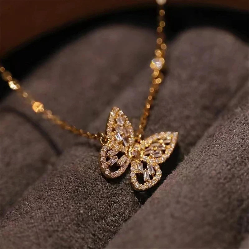 Diamond Butterfly Necklace