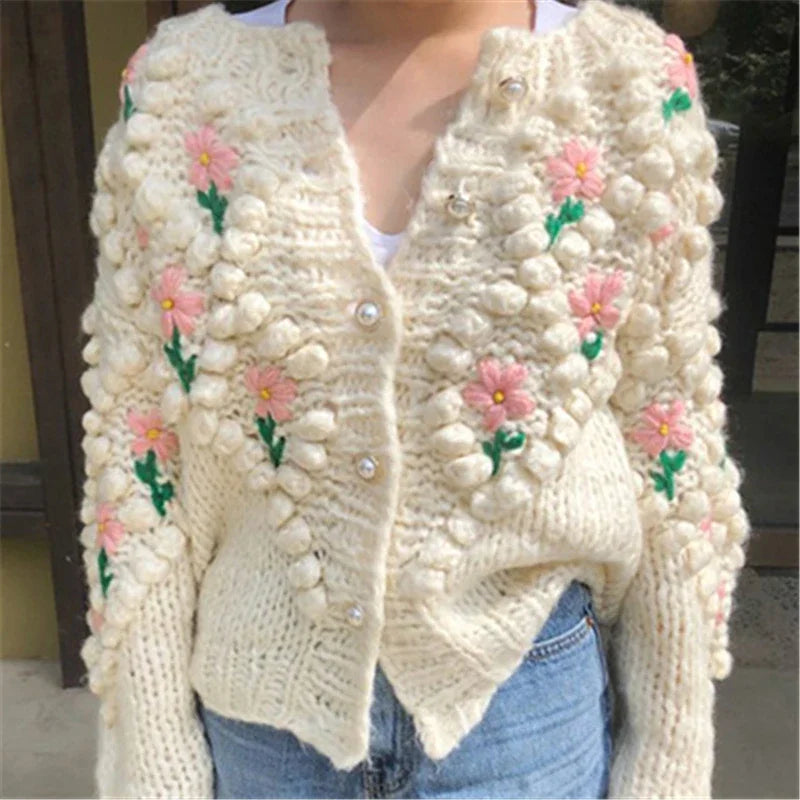 Vintage Embroidered Knitted Sweater