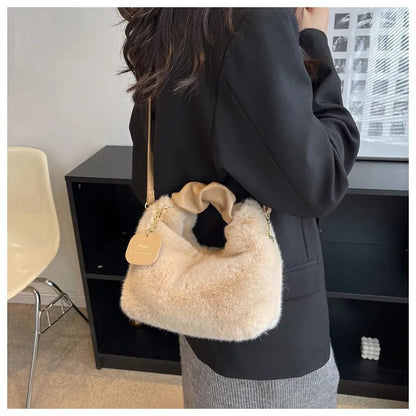 Half Moon Fur Handbag